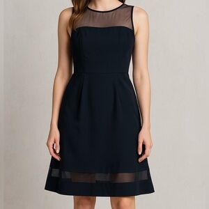 Aidan Mattox Chic Black Cocktail Dress Sleeveless A-Line Fit & Flare Sz 10
